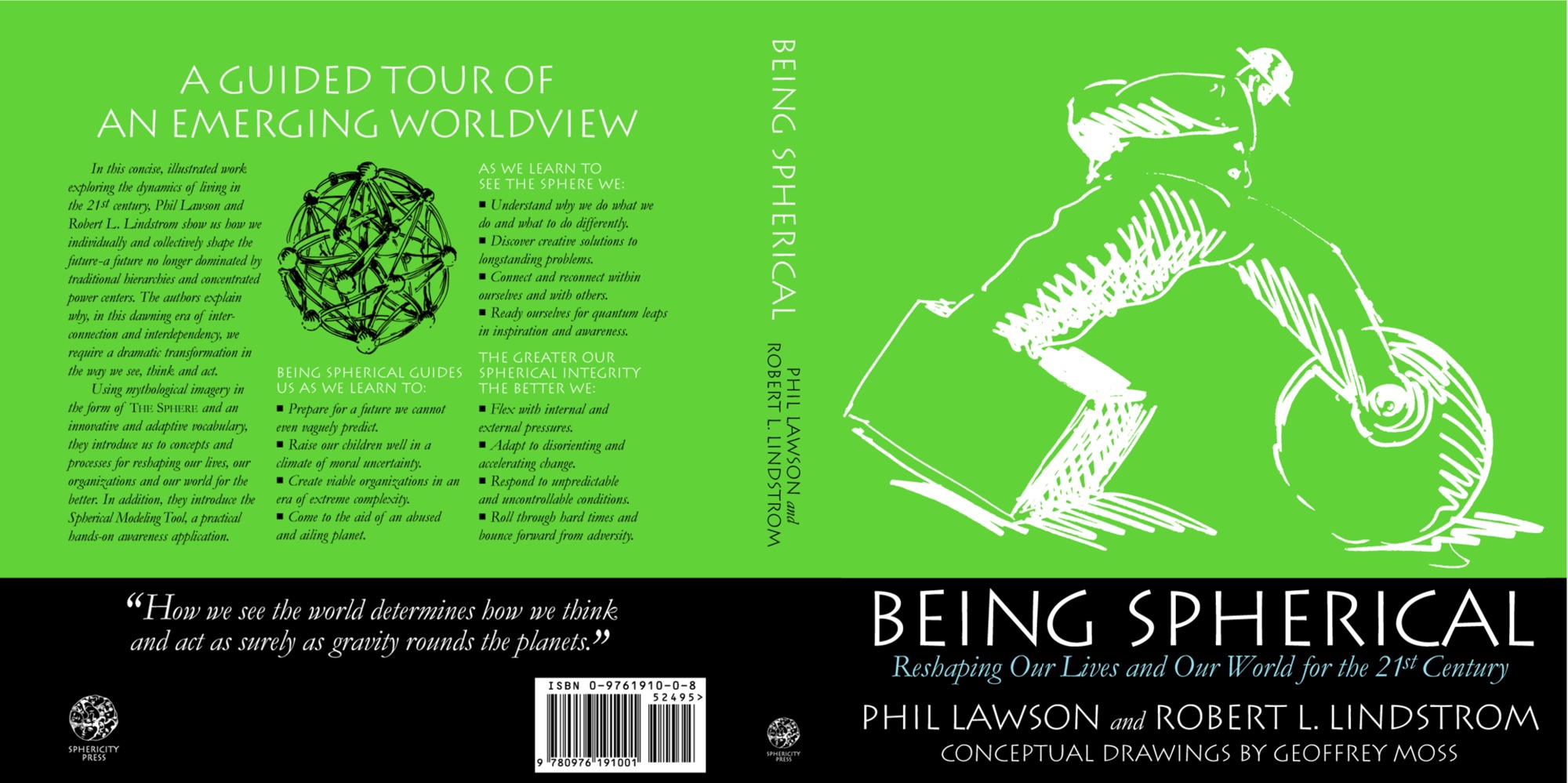 Being Spherical full front and back cover, in its original green edition, with jacket copy
